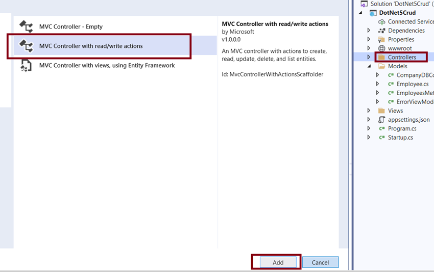 CRUD Operations In ASP.NET Core MVC (.NET 5.0)